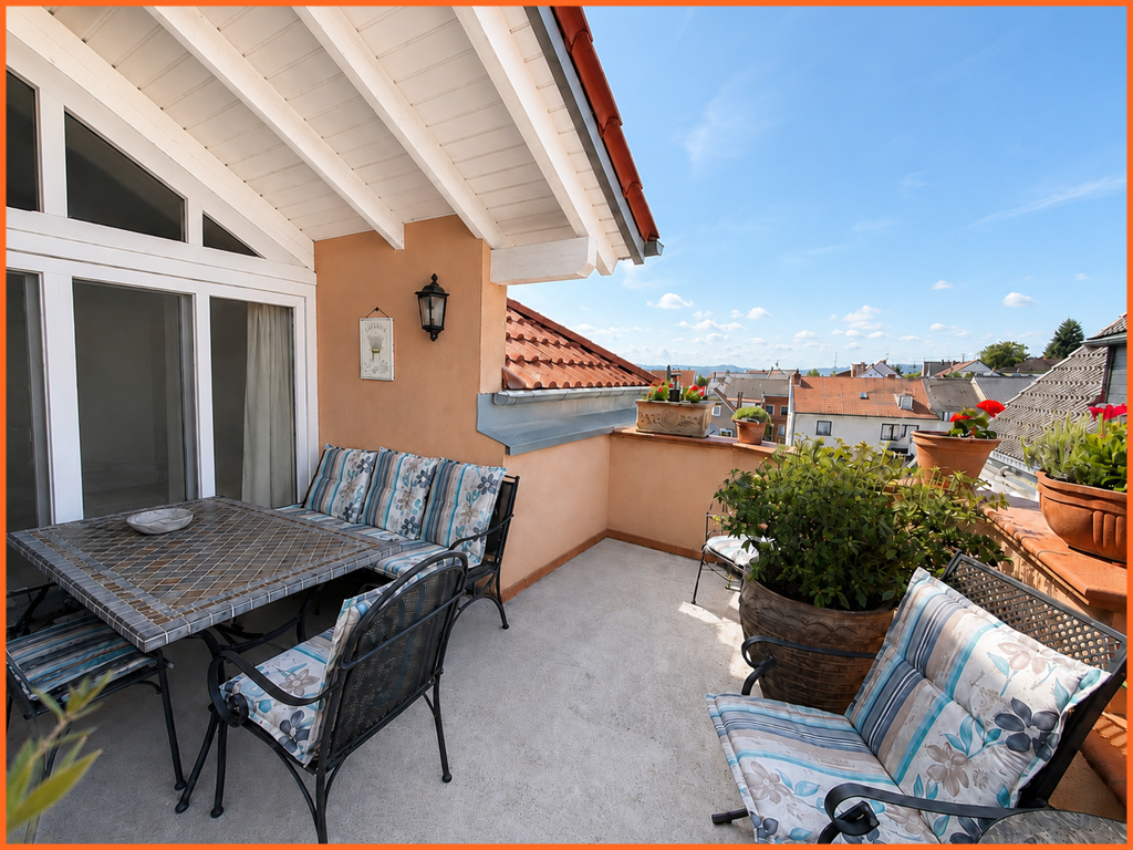 Hier erwartet Sie ein Hauch von südlichen Urlaubsflair: individuell gestaltete 115 m² große Maisonette! - teilüberdachte Loggia (9341)